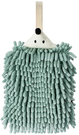 Aublinto Cartoon-Igel-Chenille-Handtuch,Hängende Handtücher,Saugfähige Handtücher aus Chenille-Mikrofaser,Weiches Handtuch zum Aufhängen,Badezimmerhandtücher