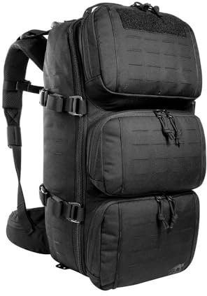 Tasmanian Tiger TT Modular Combat Pack 24 SL größenverstellbarer Militär Tages-Rucksack, Daypack mit Organizer und vielen Fächern, Molle-kompatibel; Schwarz