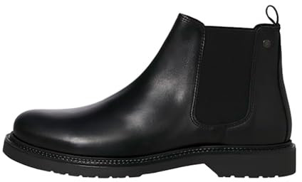 JACK & JONES Homme Jfwvauxhall Leather Chelsea Bottines Sn Bottes, Anthracite, 45 EU