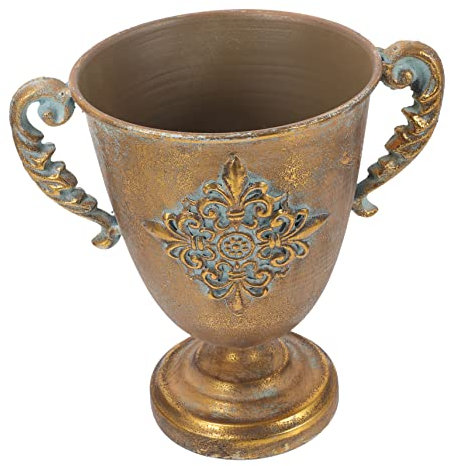 Zerodeko Hochzeitsdekoration alte Vase Outdoor- Urnenkübel aus Eisen Hochzeitsdekorationen das Vase aus Metall dekorative Vasen für zu Hause Haushalt schmücken goldene Vase