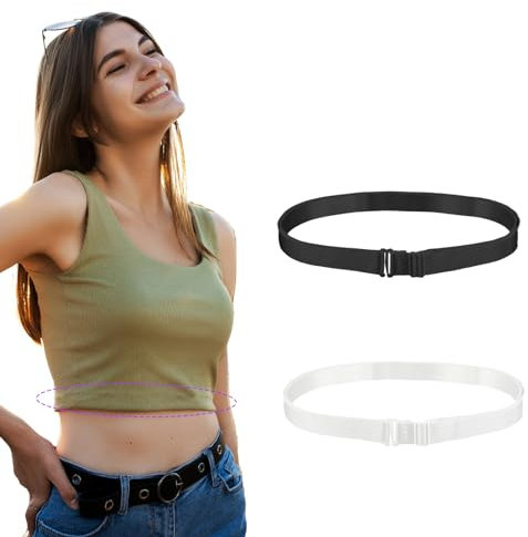 Tyqour 2 Stück Verstellbare Crop Tuck Band, Elastisch Crop Shirt Tuck Band für Pullover und Hemd Shirt Crop Top Band Tuck Bänder Zuschneidewerkzeug für Frauen Crop Tuck Tool DIY-Kleidung