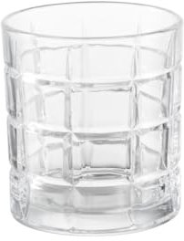 Brandani 51322 - Juego de 6 vasos cuadrados de cristal, 8 x 9 cm de altura, 300 ml, fondo robusto típico de los vasos de whisky y whisky, perfectos también para agua o cualquier bebida que prefieras