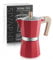 Sivaphe Stovetop Coffee Maker 450ml/9 Cups, Aluminium Moka Pot Italian Espresso Maker with Heat-Resistant Handle, Red