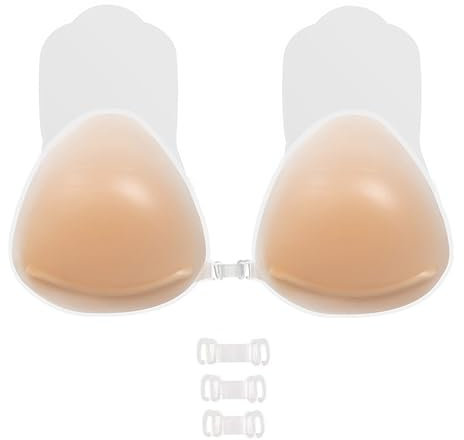 XCSJ Silikon Klebe BH Push Up Invisible Bra Große Größen, Trägerlos Unsichtbarer Brust Lift Up Wiederverwendbare Klebe BH Trägerloser Klebebh Für Abendkleid, Brautkleid, Rückenfreie (B)