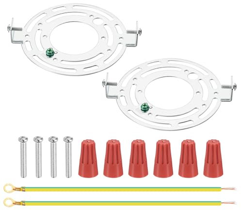 PATIKIL Kit de Support de Fixation Universel pour Luminaire, 125mm (4,92), 2 Ensembles de Barres Transversales de Lumière avec Plaque de Plafond Ronde et Vis pour Luminaire Mural