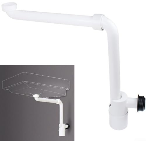 HEBEOT 1/4 Inch Sink Waste Trap For Bathroom Sink Waste Trap Adjustable Washbasin Siphon Odor‑Proof Drain Down Hose For Small Bathrooms Or Tight Spaces(White)
