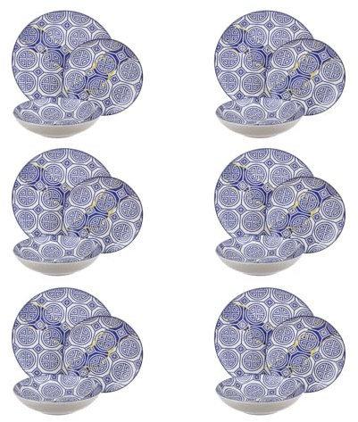 Arca Set di 18 piatti in porcellana Tokyo