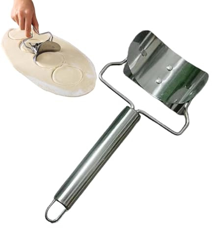 Knödelschneider-Roller, einfaches Knödelhautschneider-Werkzeugset. Gyoza-Hautschneider | Rotierender Knödelschneider aus Edelstahl, Knödelhaut-Teigschneider, handrollender Teigschneider, Knödelschneid