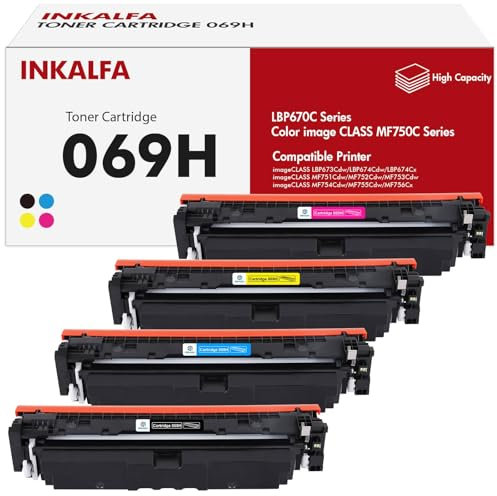 069H 069 MF752cdw Toner Kompatibel für Canon 069H 069 i-Sensys MF752Cdw Toner LBP673Cdw MF753Cdw LBP674Cx LBP674Cdw MF751Cdw MF754Cdw MF755Cdw MF756Cx CRG-069H Schwarz Cyan Magenta Gelb, 4er-Pack
