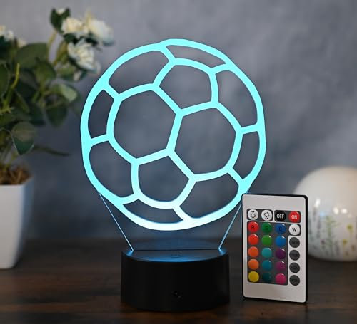 Optechvisual Handball LED Lampe – Nachtlicht & Deko für Zuhause – Geschenkidee für Handballspieler & Sportfans – LED Tischlampe mit Handball-Motiv – Stimmungslicht für Kinder & Erwachsene