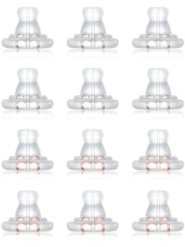 SJUIEO 3 paires de fermoirs de boucles d'oreilles en or 18 carats + 3 paires de fermoirs en argent 18 carats pour boucles d'oreilles pendantes, hypoallergéniques et transparents (Or rose et K blanc)