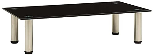 Lauuoeriau Home & Garden,Furniture-TV Stand Black 60x35x17cm Tempered Glass