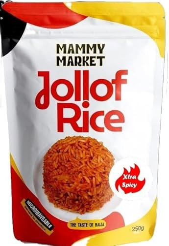 Mammy Market Jollof Rice (xtra spicy) Ready to eat. Microwave in 90 secs and you're good to go Shipping discount on multiple packs and on large orders