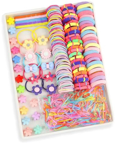 THQAE 1110 Pcs elastici capelli bambina Elastici Capelli Bambina e Donna Colorati, Fermagli e Mollette Capelli Bambina, Elastici per Capelli Senza Danni, Codini Accessori per Capelli Bambina