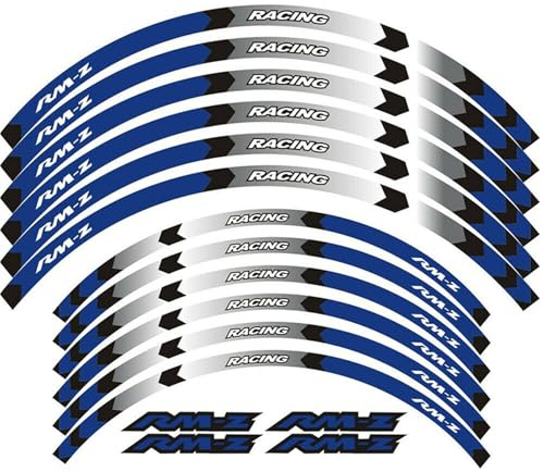 NXGHARTG Motorradzubehör Aufkleber Felgenaufkleber Räder Naben Reflektierende Streifen Set Für RMZ450 RMZ250 RMZ 450 250 RM Z450 Z250