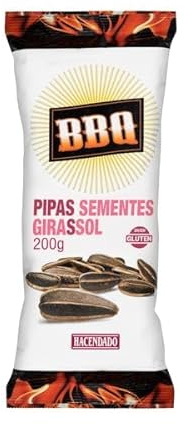 Hacendado Graines de Tournesol Saveur Barbecue, Sans Conservateurs, Cultivées Sans Pesticides, 200g, Lot de 6