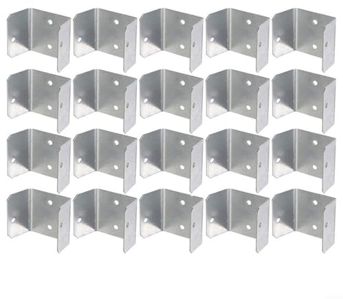 NbgrvB Galvanized Steel Fence Panel Clips 32mm-50mm, 20 Pack Trellis Grips Secure Timber Post Attachment(35)