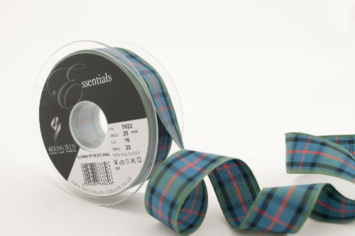 Berisfords 7622 Traditionelles Band im Flower of Scotland Schottenmuster, 25 m x 25 mm