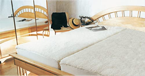 Dukal | hochwertiges Unterbett aus Schafschurwolle/Lammfell | aufzuziehen wie EIN Spannbettlaken (für den perfekten Halt) | Maße: 160 x 200 cm
