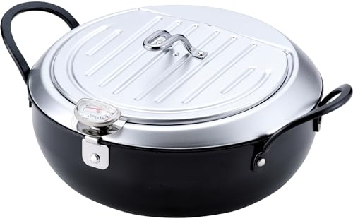 Wahei Freiz TM-9467 Tempura Pot, Imono Koji from Tsubamesanjo, 7.9 inches (20 cm), Iron Lid, Induction Compatible, Made in Japan