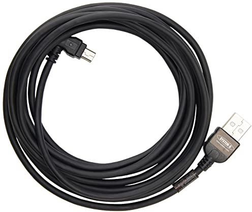 System-S Mini USB Cable de datos, cable de carga, 3 m, con conector de 90°, ángulo recto