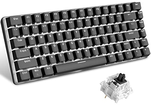 UrChoiceLtd AK33 Hintergrundbeleuchtetes USB-Kabel Gaming Mechanische Tastatur Blau Schwarz Schalter Tastatur für Büro, Schreibkräfte und Spiele (Schwarzer Schalter, Schwarz)