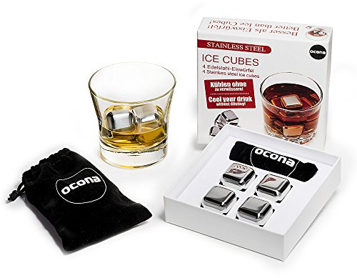 ocona Whisky Steine, Ice Cubes, wiederverwendbare Edelstahl Eiswürfel, Würfel