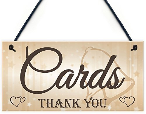 RED OCEAN Cards Thank You Sign Wedding Post Box Gifts Table Decoration Hanging Plaque Sign