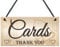RED OCEAN Cards Thank You Sign Wedding Post Box Gifts Table Decoration Hanging Plaque Sign