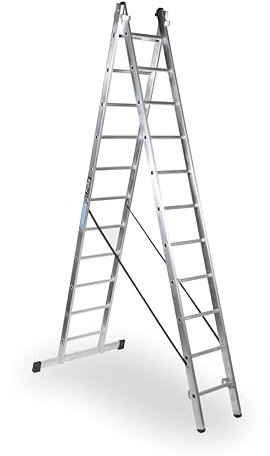 KTL Escalera Industrial de Aluminio Tijera un Acceso con Base 2 x 11 peldaños Serie Strong