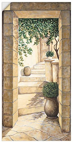 ARTland Wanddeko Wandtattoo selbstklebende Vinylfolie 75 x 150 cm Architektur Fenster Türen Malerei Creme Eingang Fresco D5CN