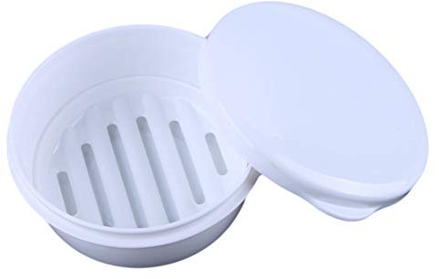 Lmpyf Kissherely Boîte De Rangement pour Porte-Savon Portatif Porte-Savon en Forme Ronde avec Couvercle pour Utilisation dans La Salle De Bains à La Maison (Blanc)