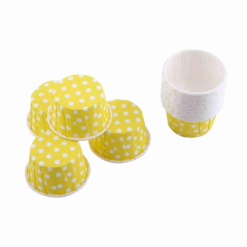 Estink Pirottini per Cupcake in Carta Forno, 100 Pezzi, Colore Giallo, Stampabili, Resistenti al Forno e Microonde, per Muffin e Dolci