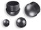 4 Gleiter/Stopfen mit Lamellen, Kunststoff, schwarz, Rundkopf, für runde Rohre (30mm)