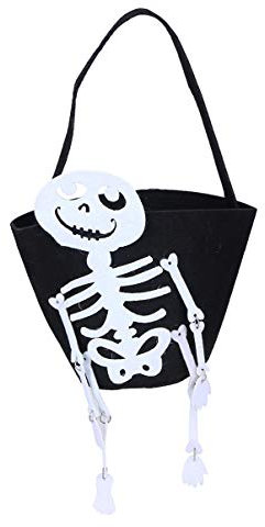 Borsa Porta Caramelle Di Halloween Con Manico in Feltro Nero Per Ragazzi E Ragazze Articoli Per Feste Di Halloween