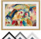 Bild mit Rahmen - Wassily Kandinsky - Landschaft Kirche - Farbe Eiche 50 x 70cm