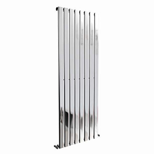 Warmehaus Vertical Designer Radiator Flat Panel Modern Heating Single Chrome Radiator 1800 x 546mm