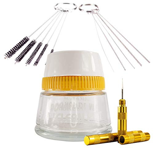 BARTSHARP Airbrush Cleaning Pot Large - Airbrush Cleaning Kit - Airbrush Cleaning Station, Airbrush Stand, Cleaning Needles Brushes Set & Airbrush Nozzle Reamer. Holds 2 x Airbrush