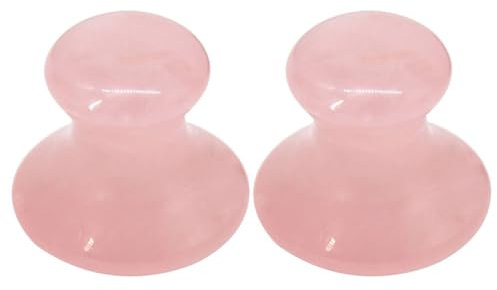 Uonlytech Massaggiatore al quarzo rosa, 2 pezzi, pietra di giada e funghi, per massaggi casalinghi e spa, colore casuale