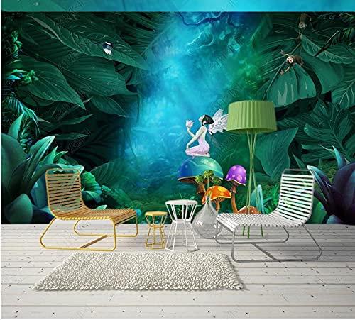 Fototapete 3D Effekt Vliestapete Tapeten Mysteriöser Elf Des Grünen Waldes Fototapete Wandtapete Wallpaper Wandbilder 430x300cm