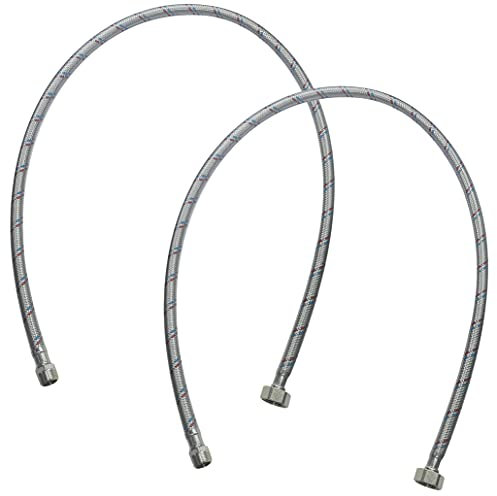 AERZETIX - Juego de 2 Mangueras de alimentación 1000mm 1/2'' hembra - 3/8'' macho - manguera de conexión flexible - racores flexibles/sanitarias para grifería/baño/cocina - C51092