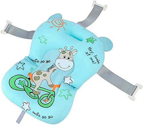 AOOPOO Badewannenkissen Baby Badewannenmatte, Rutschfest Sicherheit Badematte Faltbar Antirutschmatte Verstellbar Badewanne Ergonomisch Duschmatte Neugeborene Rutschmatte Badewanneneinlage (Blau)