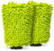 Chenille Premium Mikrofaser-Waschhandschuh, kratzfrei, Grün, 2 Stück