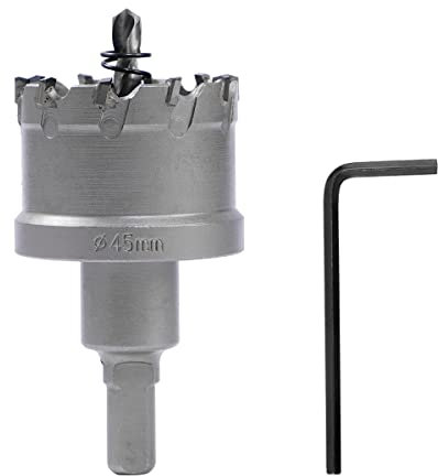Dribotway Bi-Metal Hole Saw 45mm TCT Carbide Heavy Duty Industrial Grade Stainless Steel Hole Cutter for Mental Wood Stainless Steel Plastic Copper
