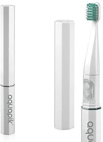 Brosse à dents de poche à ultrasons Aquapik Sonic Technologie Sonic Pulse (28 000 ppm) Poils DuPont pour un nettoyage en profondeur 2 modes de brossage (normal et sensible) Pile AAA (Brosse)