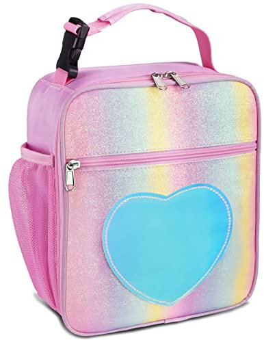 IWTTWY Insulated Lunch Bag Camo Cooler Bag Portable Carrying Lunch Box Bag for Kids Boys Girls Women Men to School Office Outdoor Picnic (Rose Gold)