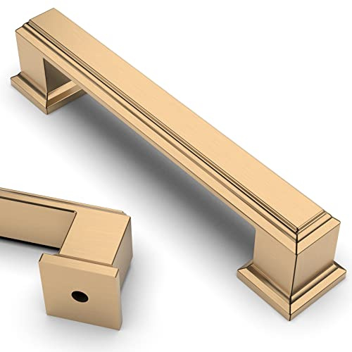 9BUILD 10 Pack 96mm Champagne Bronze Cabinet Pulls and Handles - Bronze Drawer & Cupboard Handles - Zinc Alloy Finishes for Kitchen and Wardrobe Cabinets