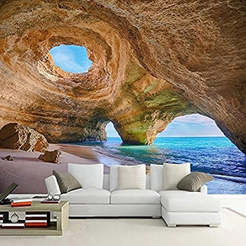 Personalisierte Wandfarbe Dekoration Dekoration Für Restaurant Clubs Seaside Cave Tapeten Wohnkultur Fototapete 3D Effekt Wohnzimmer Schlafzimmer Kinderzimmer-250Cm×170Cm