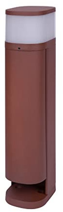 BOLD 19479 Volo Lampe de Jardin avec Prises et Cache (Colonne de Prises extérieures) Couleur Rouille (2X Schuko | IP44 Outdoor Borne d'éclairage | 9,5 x 13,5 x 45 cm | INCL. G9 Max. 28 Watt - 470lm)
