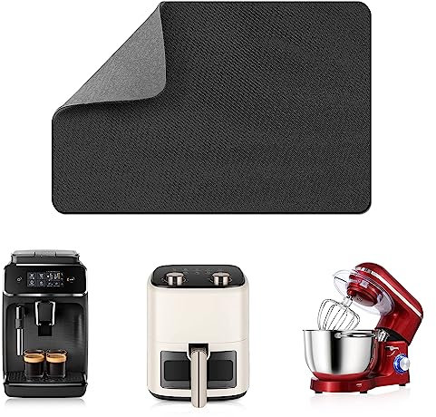 LOPNUR Appliance Slider Cut to Fit, Kitchen Appliance Sliders 360 Degree Rotation Moving on Counter, Coffee Mat Heat Resistant Mat, Appliance Mover for Espresso Machine, Food Processor (Medium, Grey)